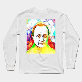 Auguste Comte Colourful Portrait | Auguste Comte Artwork 11 Long Sleeve T-Shirt